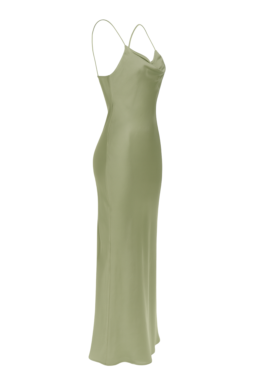 Silky Cowl Maxi Dress - Sage - side