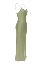 Silky Cowl Maxi Dress - Sage - side