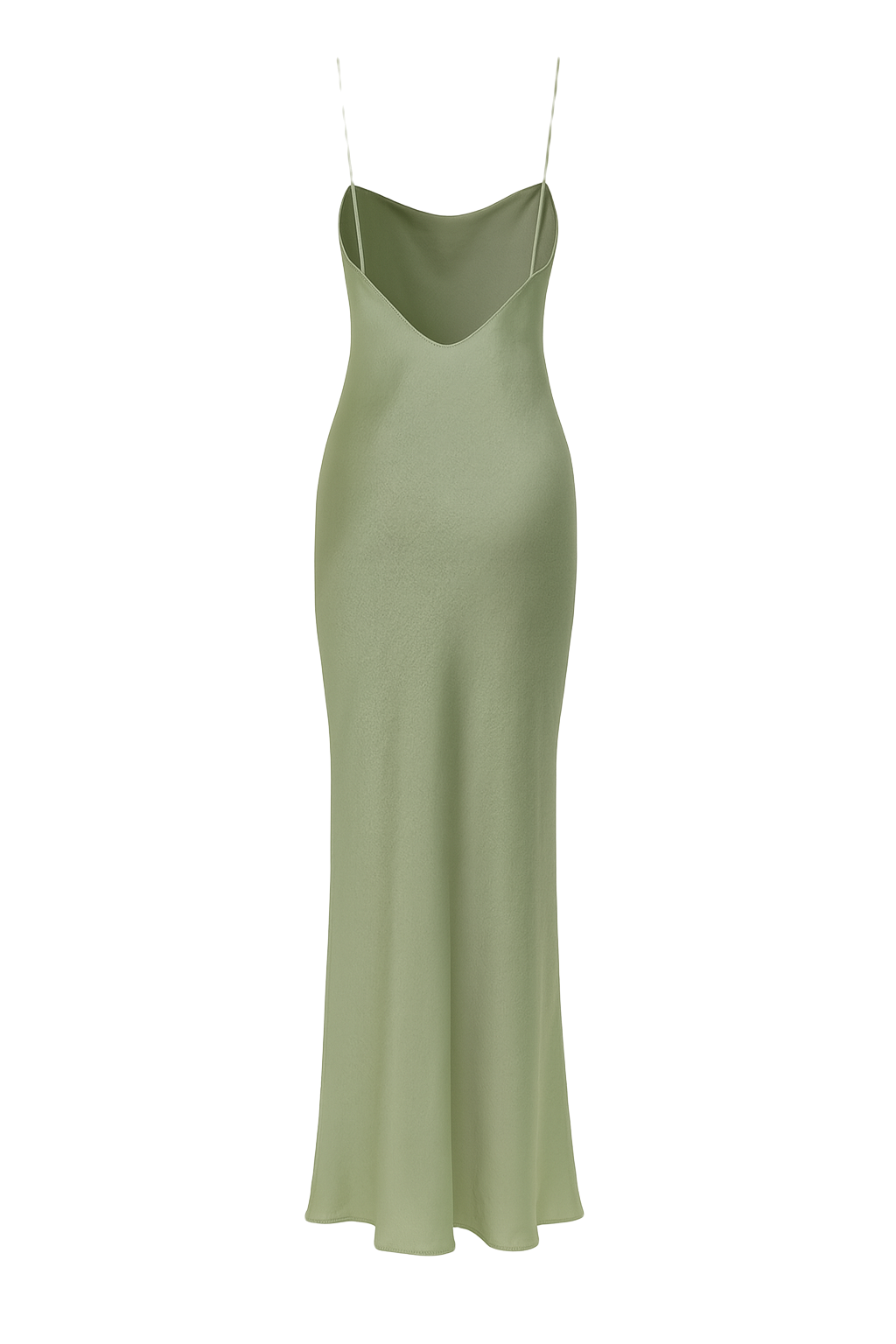 Silky Cowl Maxi Dress - Sage - back