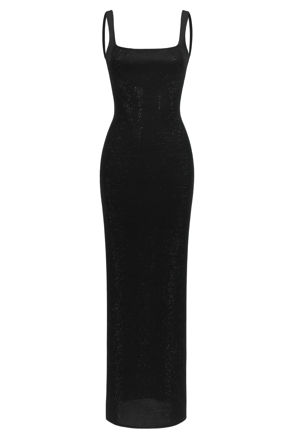 Rhinestone Cami Maxi Dress - Black - front