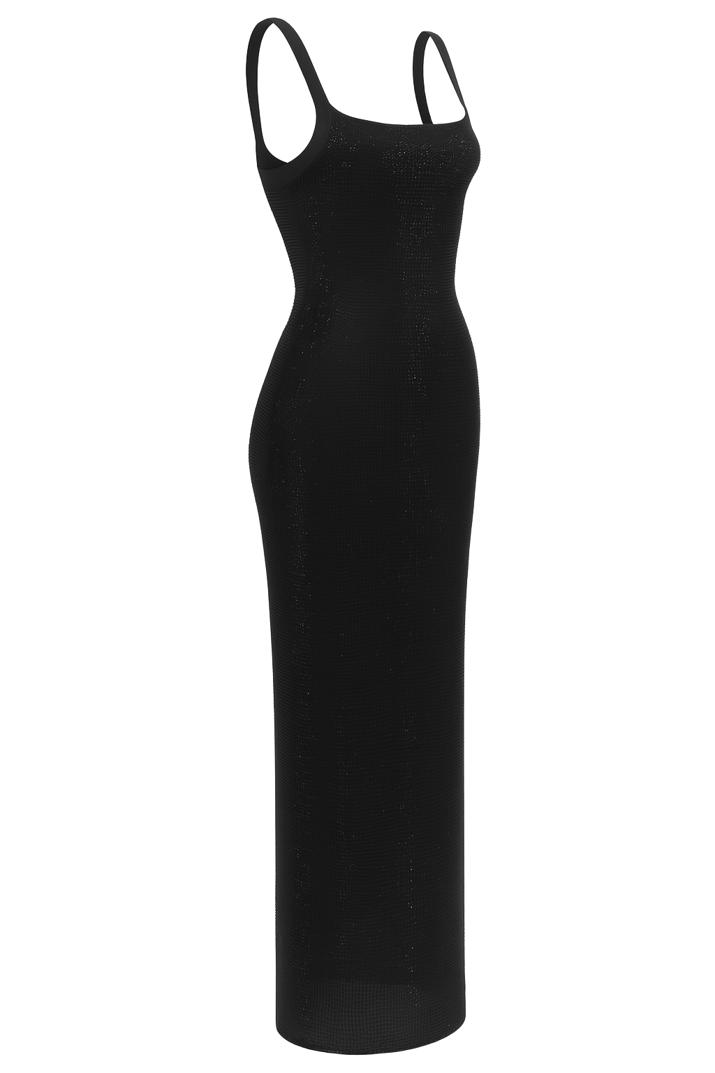 Rhinestone Cami Maxi Dress - Black - side
