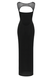 Rhinestone Cami Maxi Dress - Black - back
