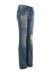 Studded Distressed Baggy Jeans - side