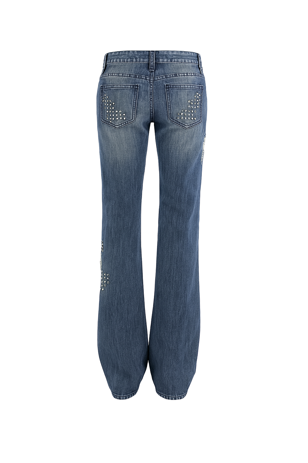 Studded Distressed Baggy Jeans - back