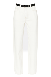 Relaxed High Waist Jeans - White - front