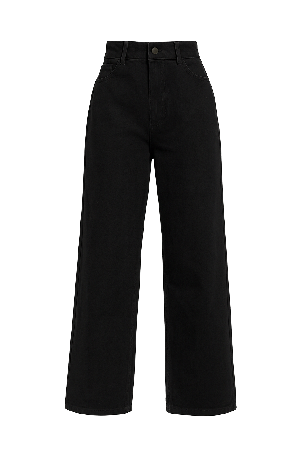 Relaxed High Waist Jeans - Black - front