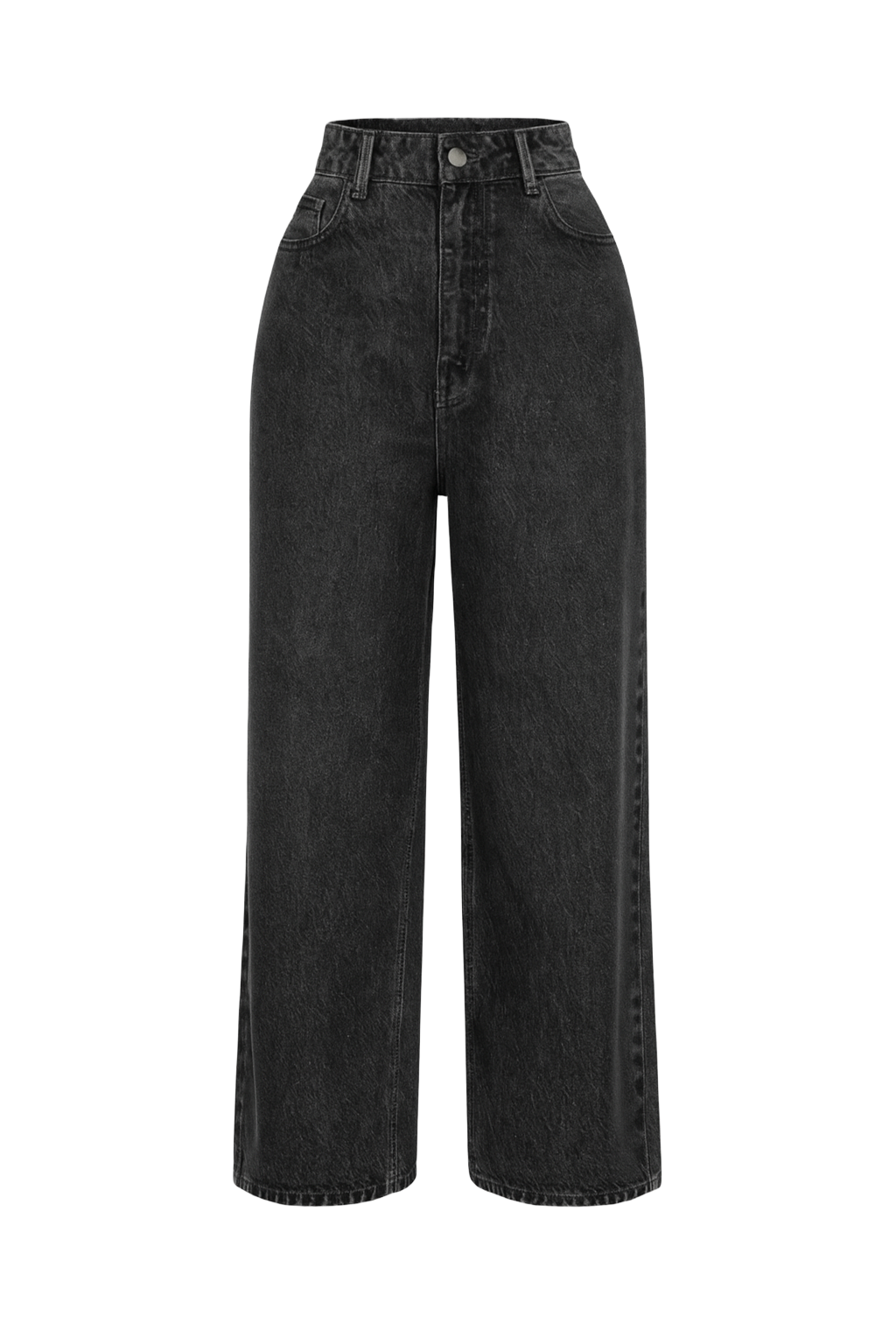 Relaxed High Waist Jeans - Black Wash - front