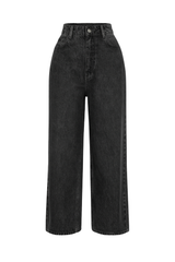 Relaxed High Waist Jeans - Black Wash
