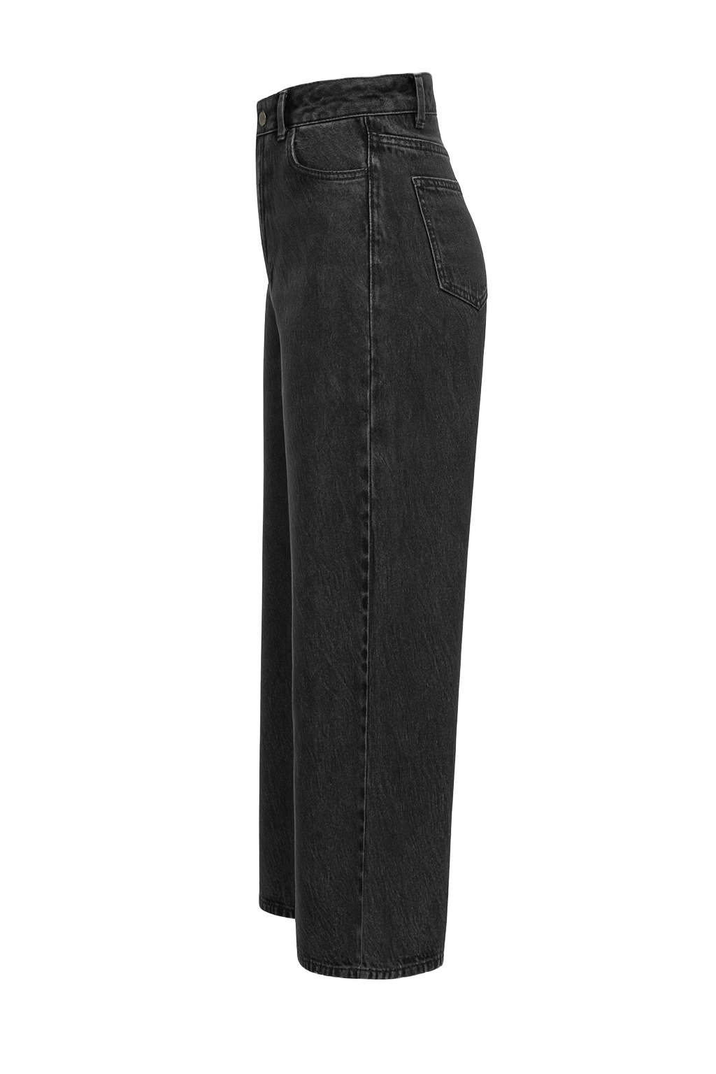 Relaxed High Waist Jeans - Black Wash - side