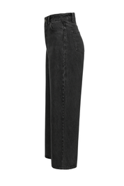 Relaxed High Waist Jeans - Black Wash - side