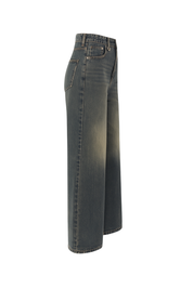 Faded Wide Leg Jeans - Vintage Blue - side