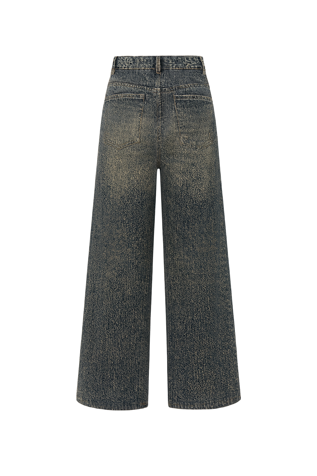 Faded Wide Leg Jeans - Vintage Blue - back