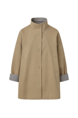 Contrast Cuff Oversized Jacket - Taupe