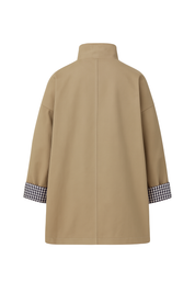Contrast Cuff Oversized Jacket - Taupe - back