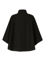 Belted Cape Sleeve Coat - Black - back