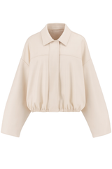 Oversized Bubble Hem Jacket - Cream