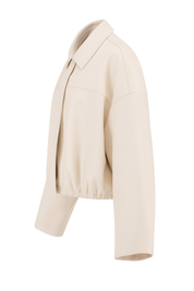 Oversized Bubble Hem Jacket - Cream - side