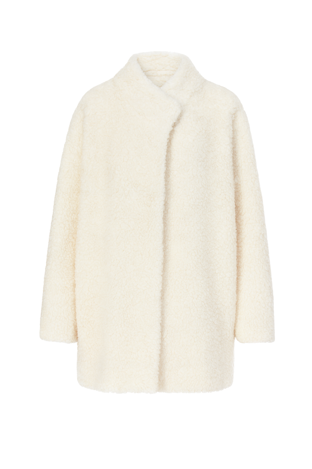 Cozy Teddy Fleece Coat - Cream - front