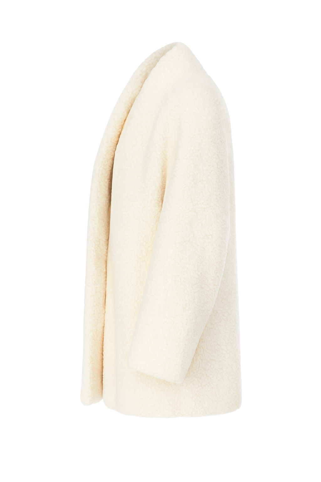 Cozy Teddy Fleece Coat - Cream - side