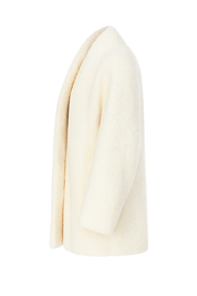 Cozy Teddy Fleece Coat - Cream - side