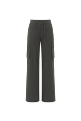 Wide Leg Cargo Pants - Charcoal