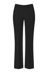 Wide Leg Foldover Pants - Black