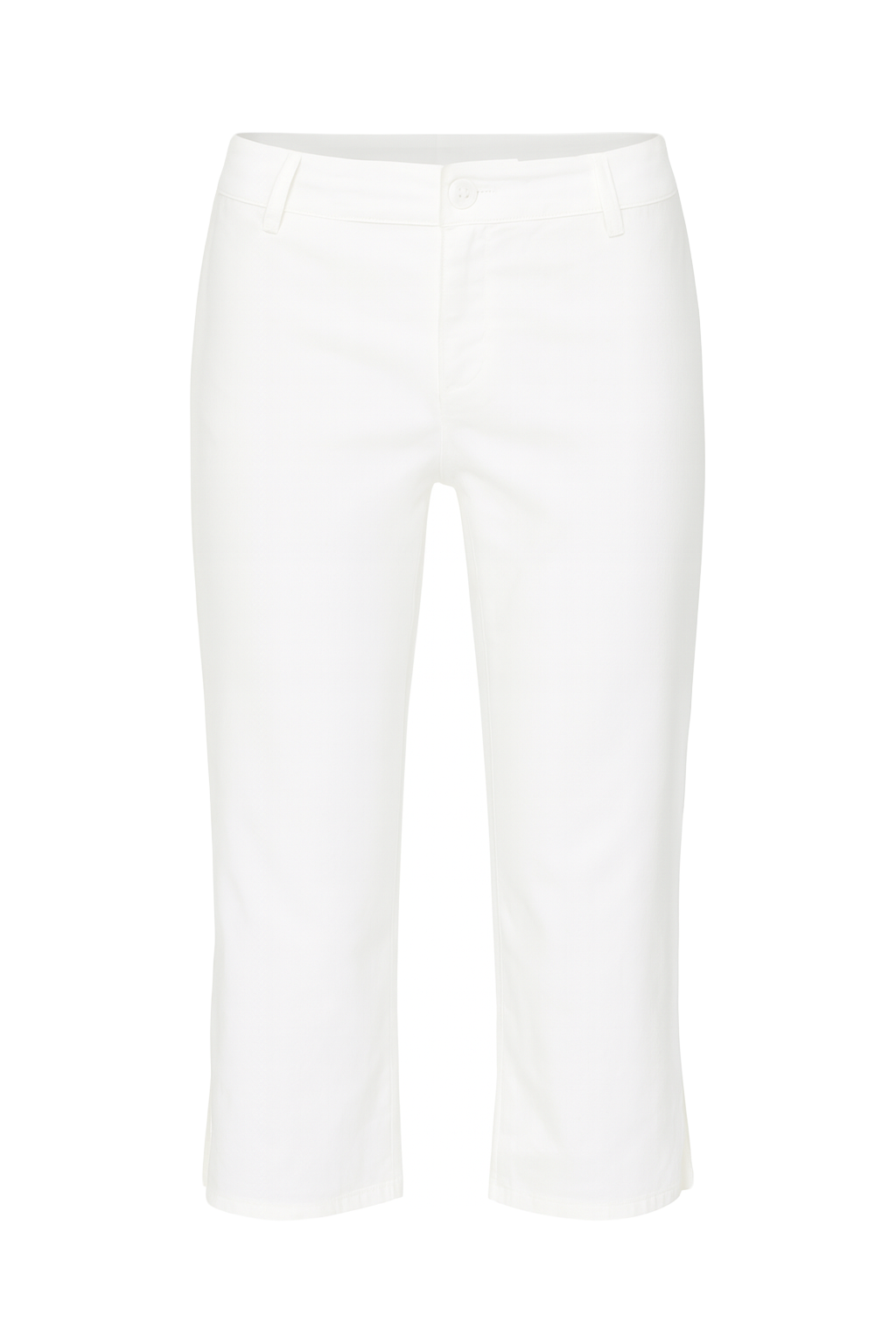 Chic Cropped Capri Trousers - White - front