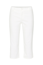 Chic Cropped Capri Trousers - White - front