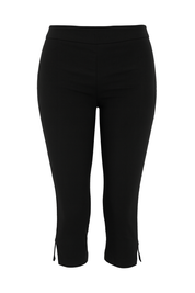 Chic Cropped Capri Trousers - Black - front