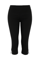 Chic Cropped Capri Trousers - Black