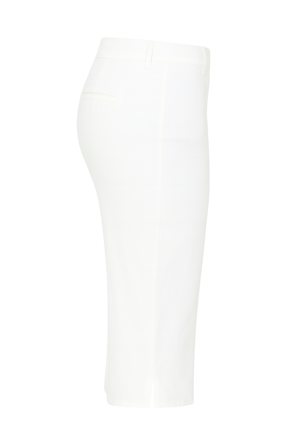 Chic Cropped Capri Trousers - White - side