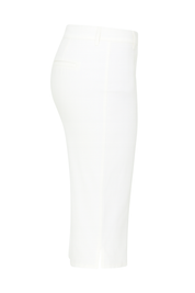 Chic Cropped Capri Trousers - White - side