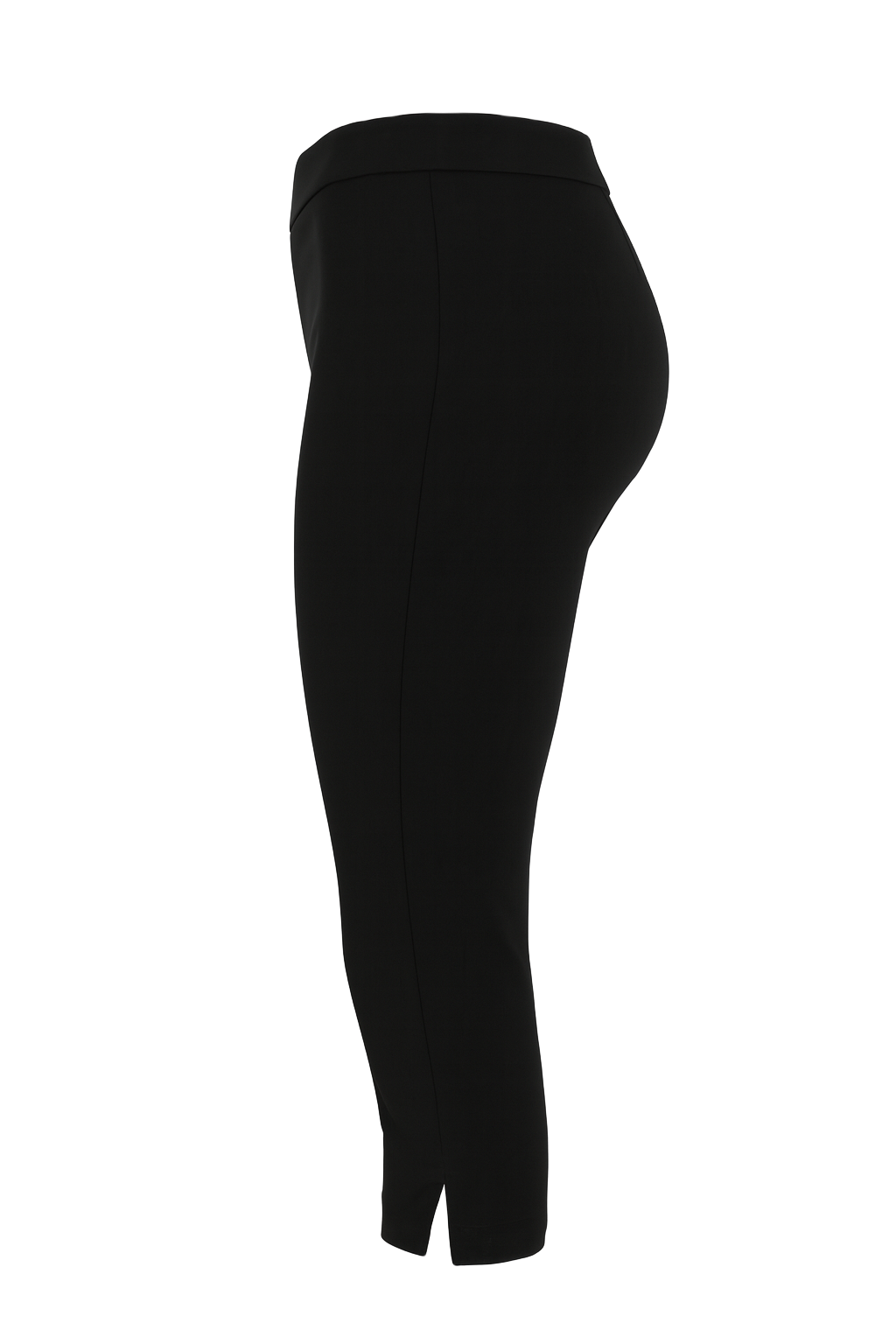 Chic Cropped Capri Trousers - Black - side