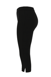 Chic Cropped Capri Trousers - Black - side
