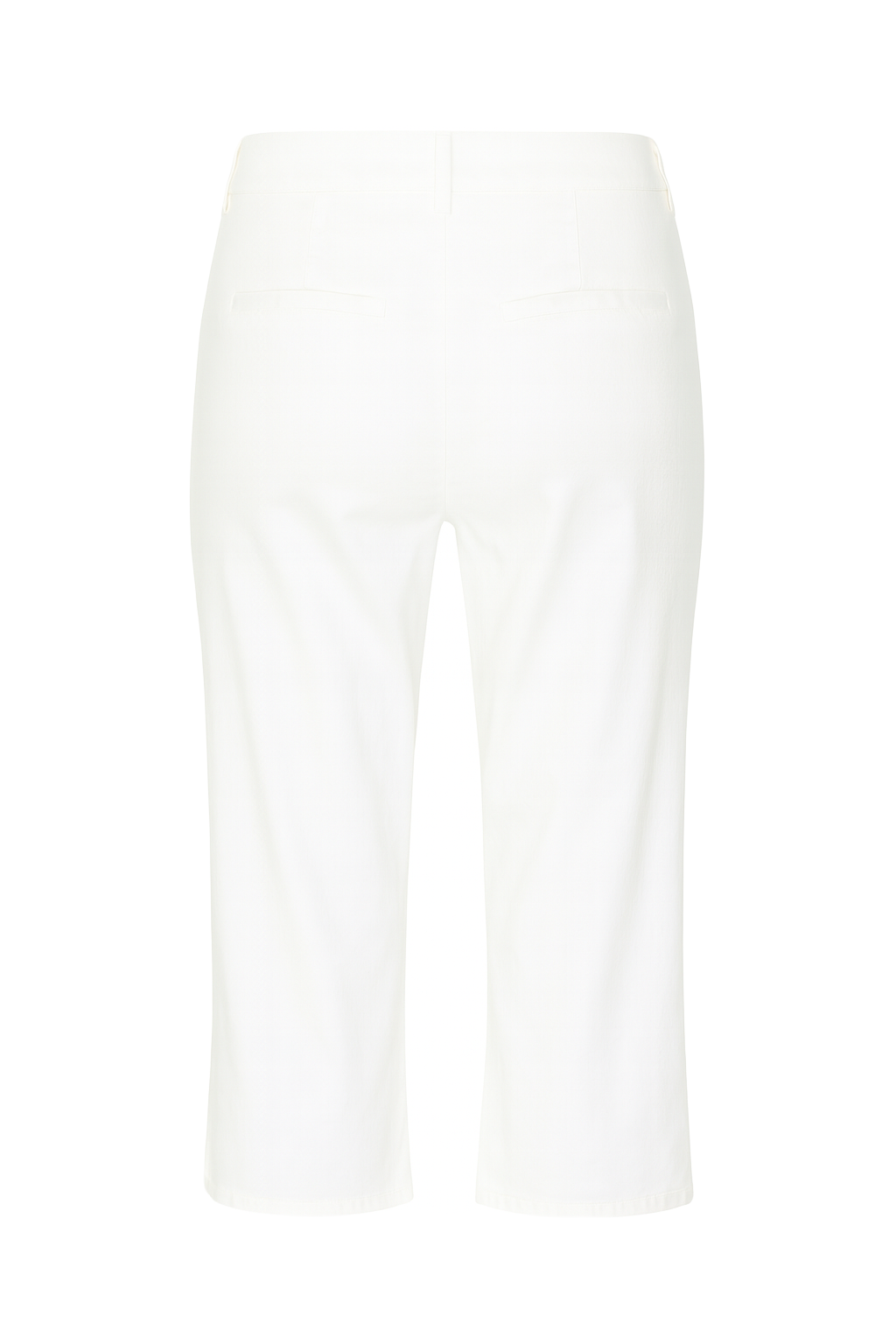 Chic Cropped Capri Trousers - White - back