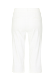 Chic Cropped Capri Trousers - White - back