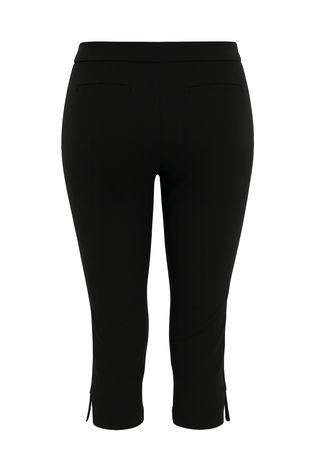 Chic Cropped Capri Trousers - Black - back