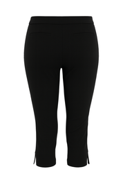 Chic Cropped Capri Trousers - Black - back