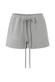Cozy Drawstring Shorts - Heather Grey - front