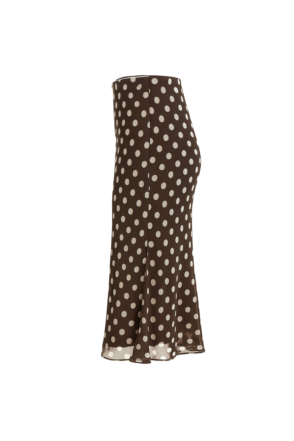 Polka Dot Flounce Hem Skirt - side