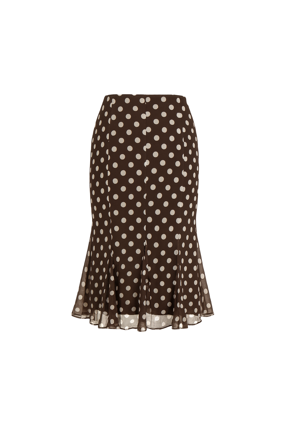 Polka Dot Flounce Hem Skirt - back