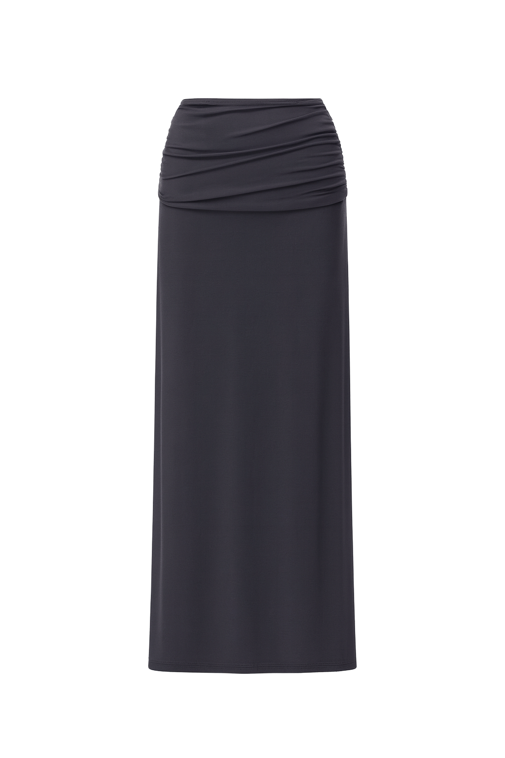 Draped Waist Maxi Skirt - front