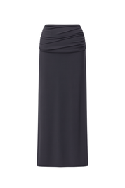Draped Waist Maxi Skirt - front