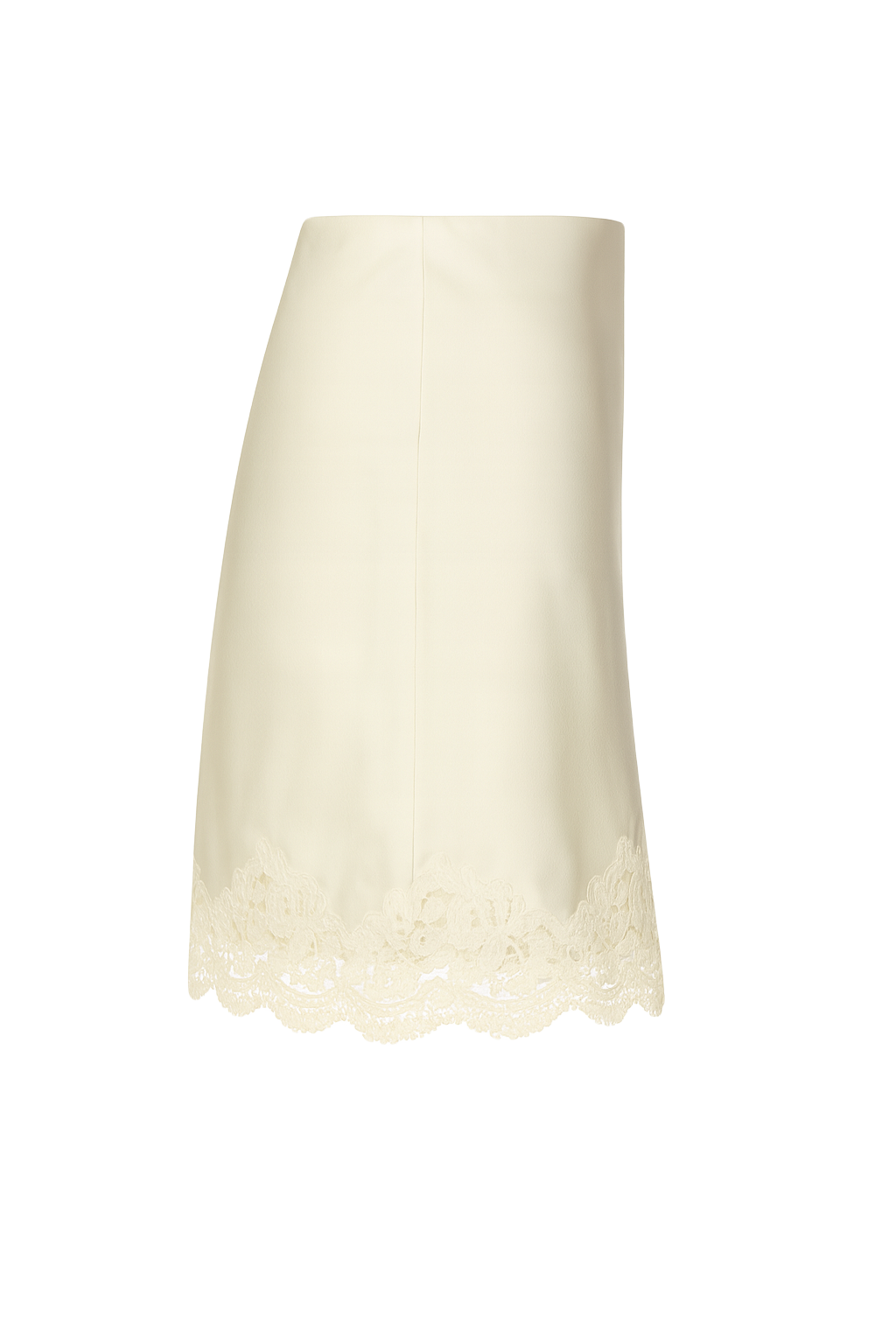 Lace Hem Satin Skirt - Ivory - side