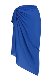 Leopard Tie Sarong Skirt - Blue - front
