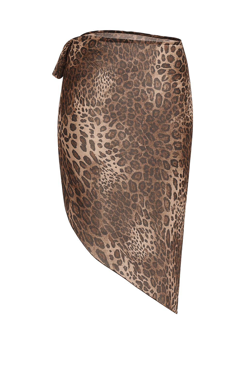 Leopard Tie Sarong Skirt - Brown Leopard - side
