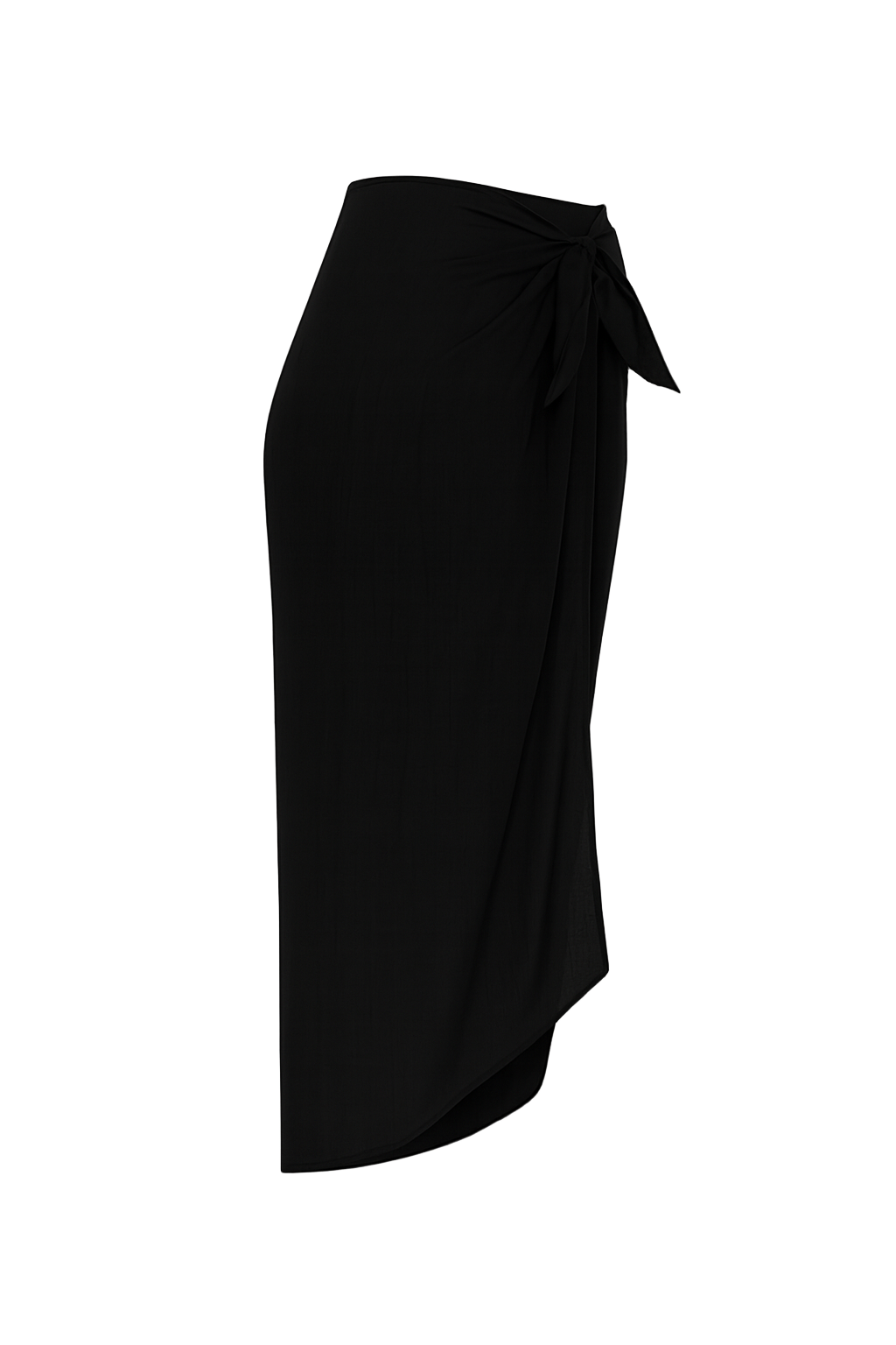 Leopard Tie Sarong Skirt - Black - side