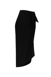 Leopard Tie Sarong Skirt - Black - side
