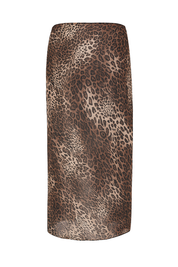 Leopard Tie Sarong Skirt - Brown Leopard - back