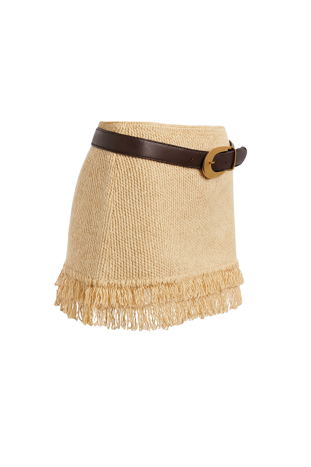 Fringed Knit Mini Skirt - side